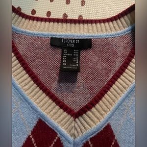 Forever 21 girls Argyle Sweater Vest
